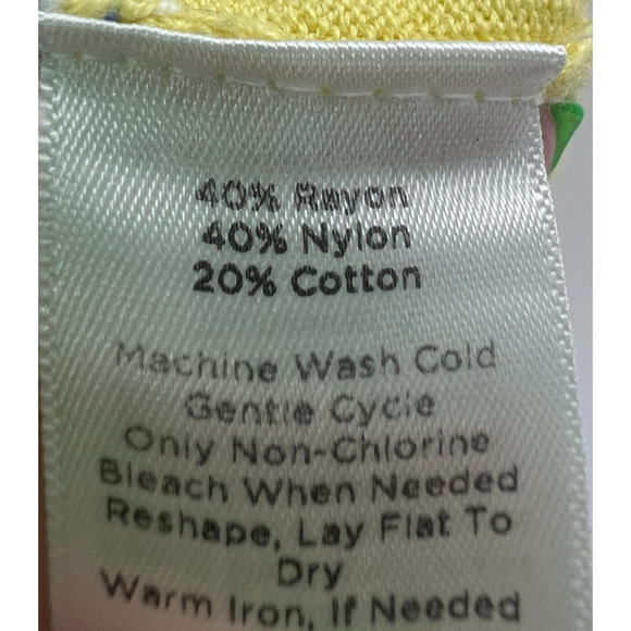 Talbots Open Cardigan Sweater Womens Medium Blue Yellow White Cottagecore Knit - Picture 2 of 7